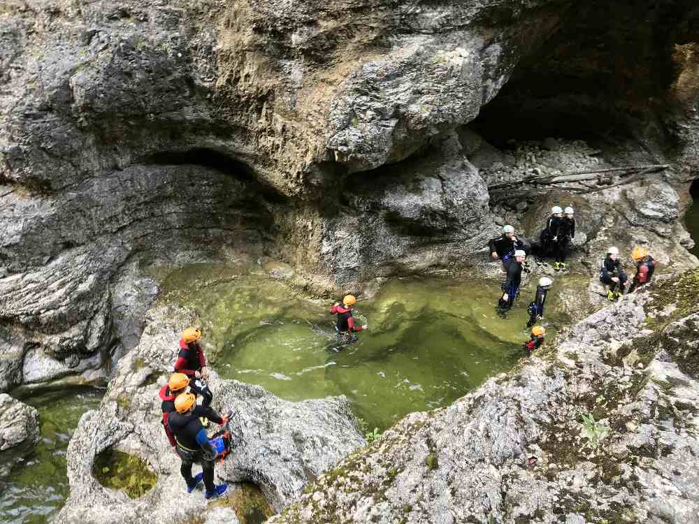 Canyoning Almbachklamm - in der Almbachklamm Salzburg beim Wiestalstausee, nahe Hallein