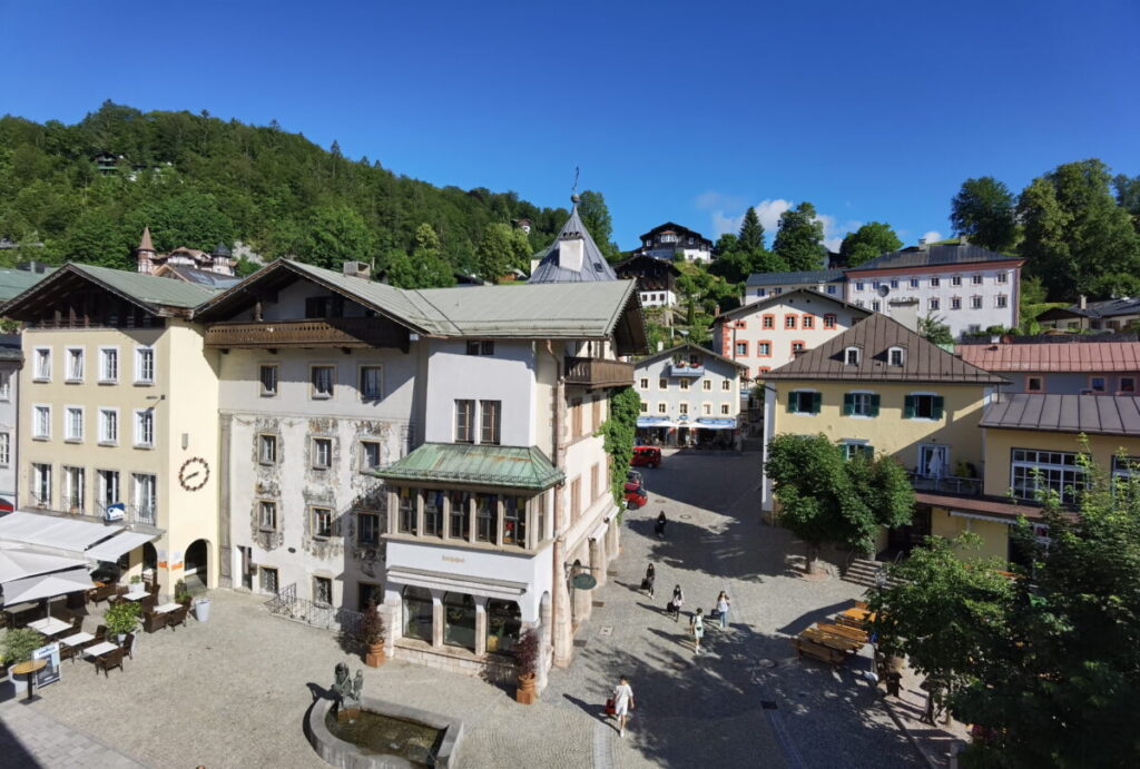 Berchtesgaden Innenstadt Blick über den Marktplatz